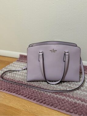 kate spade lavender leather satchel with detachable strap